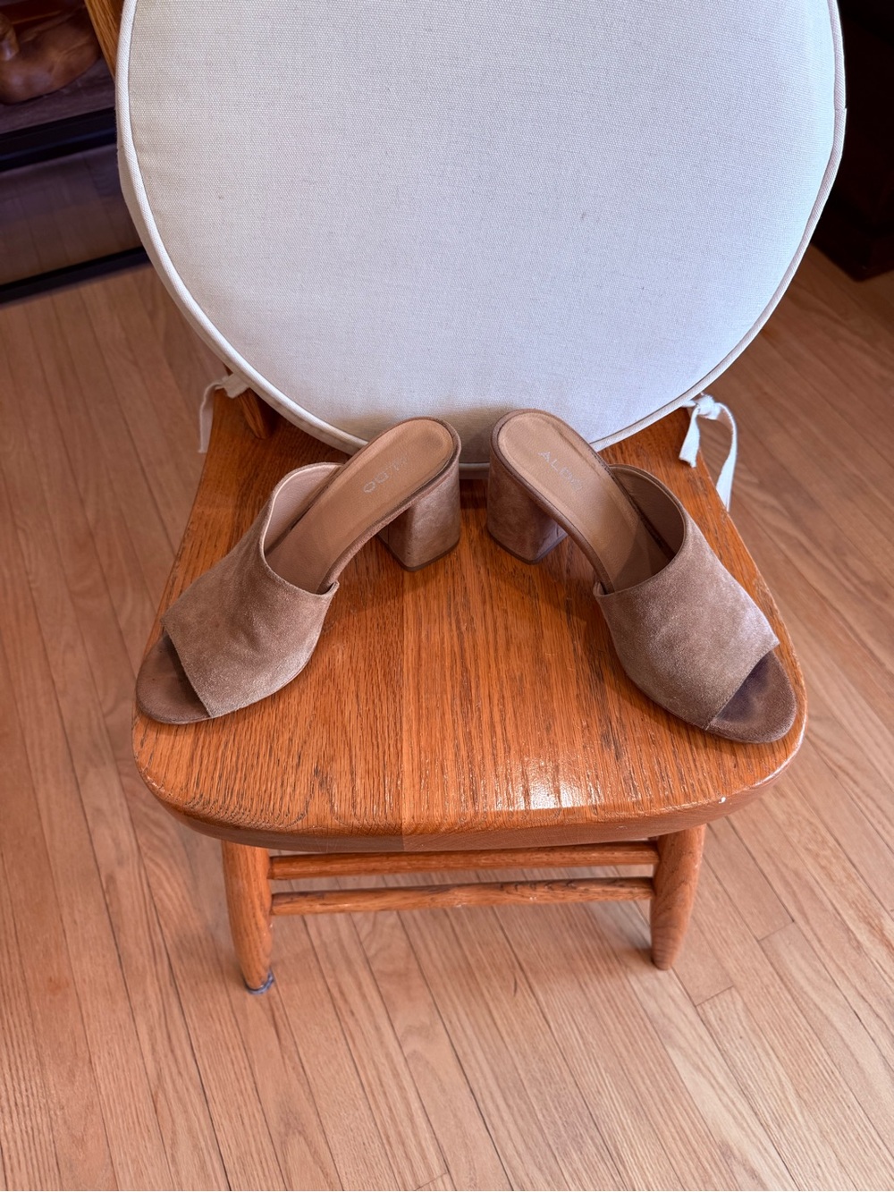 Aldo Open-Toe Suede Block Heel Slides